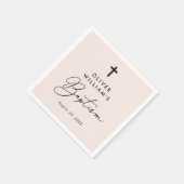 Eenvoudig modern Elegant Cross Baby Baptisme Servet (Hoek)