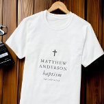 Eenvoudig modern Elegant Cross Baby Baptisme T-shirt<br><div class="desc">Het ontwerp is samengesteld uit eenvoudige typografie met sans serif en serif doopvont.</div>