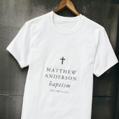 Eenvoudig modern Elegant Cross Baby Baptisme T-shirt