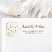 Eenvoudig modern Elegant Gold Glitter Confetti Scr Etiket (Insitu)