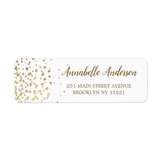 Eenvoudig modern Elegant Gold Glitter Confetti Scr Etiket (Voorkant)