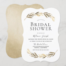 Eenvoudig modern elegant Gold Leaf-Vrijgezellenfee Kaart