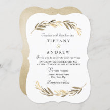 Eenvoudig modern elegant Gold Leaf Wedding