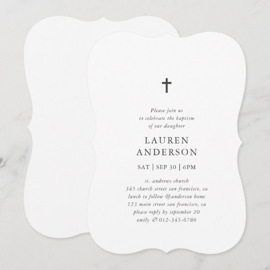 Eenvoudig modern, elegant, grafisch vormig kaart (Voorkant / Achterkant)