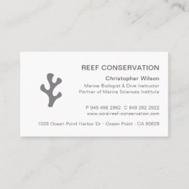 Eenvoudig Modern Elegant Grey Professioneel Koraal Visitekaartje