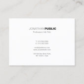 Eenvoudig, modern, elegant grijs wit visitekaartje (Achterkant)