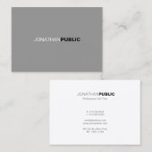 Eenvoudig, modern, elegant grijs wit visitekaartje (Voorkant / Achterkant)