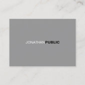 Eenvoudig, modern, elegant grijs wit visitekaartje (Voorkant)