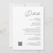 Eenvoudig modern elegant in één QR-code bruiloft Kaart (Achterkant)