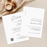Eenvoudig modern elegant in één QR-code bruiloft Kaart<br><div class="desc">Op zoek naar een eenvoudige en moderne huwelijksuitnodiging die ieders aandacht zal trekken? Kijk niet verder dan dit elegant allen in één uitnodiging met een code QR. Met een minimalistisch zwart-wit ontwerp en een trendy kalligrafiescript, kenmerkt deze uitnodiging de perfecte mengeling van klassieke en moderne elementen. En met de opname...</div>