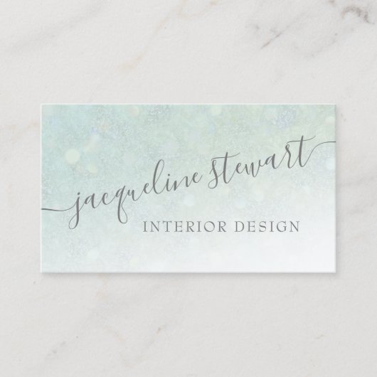 Eenvoudig modern, elegant lichtblauw visitekaartje (Voorkant)