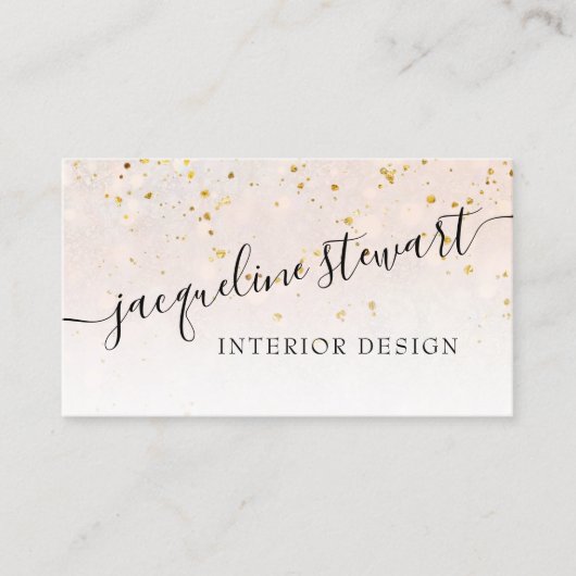 Eenvoudig modern, elegant lichtroze professional visitekaartje (Voorkant)