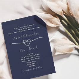 Eenvoudig Modern Elegant Marineblauw Huwelijk Kaart