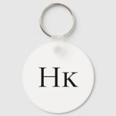 Eenvoudig modern elegant monogram eerste letter sleutelhanger (Achterkant)