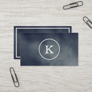 Eenvoudig Modern Elegant Monogram Zwart Krijtbord Visitekaartje