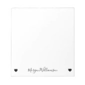 Eenvoudig modern elegant-naamhart notitieblok (Voorkant)