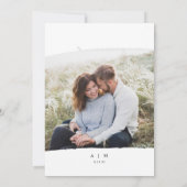 Eenvoudig modern Elegant Photo Wedding Kaart (Achterkant)