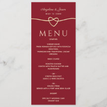 Eenvoudig modern Elegant Red en Gold Heart Wedding