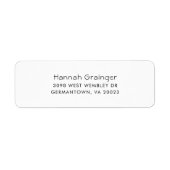 Eenvoudig modern Elegant Return-adres Etiket (Voorkant)
