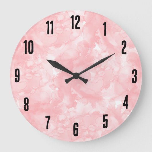 Eenvoudig modern elegant roze grote klok (Voorkant)