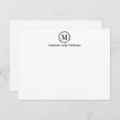 Eenvoudig Modern Elegant Rustiek Krans Monogram Zw Notitiekaartje (Voorkant / Achterkant)