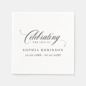 Eenvoudig modern elegant script begrafenismonument servet (Voorkant)