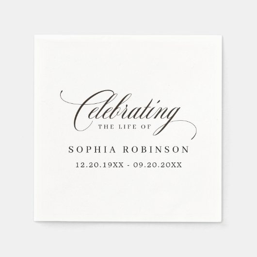 Eenvoudig modern elegant script begrafenismonument servet (Voorkant)
