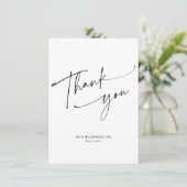 Eenvoudig Modern Elegant Script Bruiloft Bedankkaart (Staand voorkant)