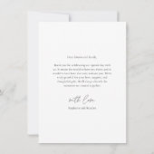 Eenvoudig Modern Elegant Script Bruiloft Bedankkaart (Achterkant)