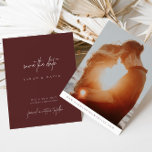 Eenvoudig Modern Elegant Script Foto Sla de datum<br><div class="desc">Het ontwerp is voorzien van een handgeschreven lettertype en een modern, minimalistisch ontwerp. Ontworpen om te coördineren met voor het Collectie van de Uitnodiging van de Weddenschap "AURORA". Klik op "Personaliseren" als je details wilt wijzigen. Om de tekst te verplaatsen of de grootte, de doopvont, of de kleur te veranderen,...</div>