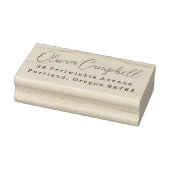 Eenvoudig Modern Elegant Script Naam Retouradres Rubberstempel (Stempel)