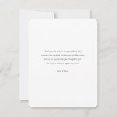 Eenvoudig modern Elegant Script Photo Wedding Bedankkaart (Achterkant)