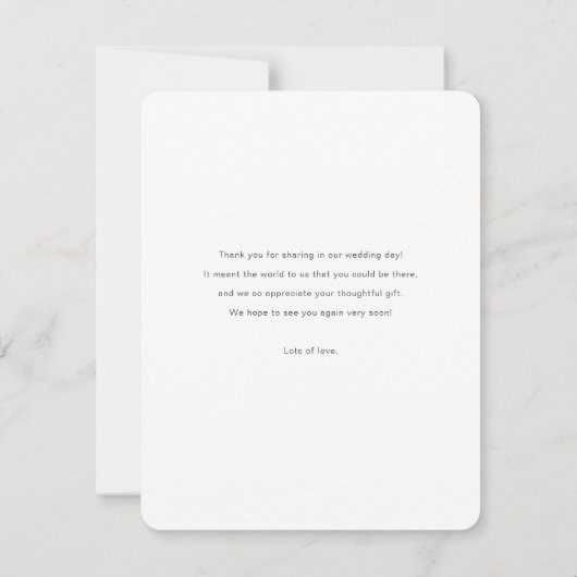 Eenvoudig modern Elegant Script Photo Wedding Bedankkaart (Achterkant)