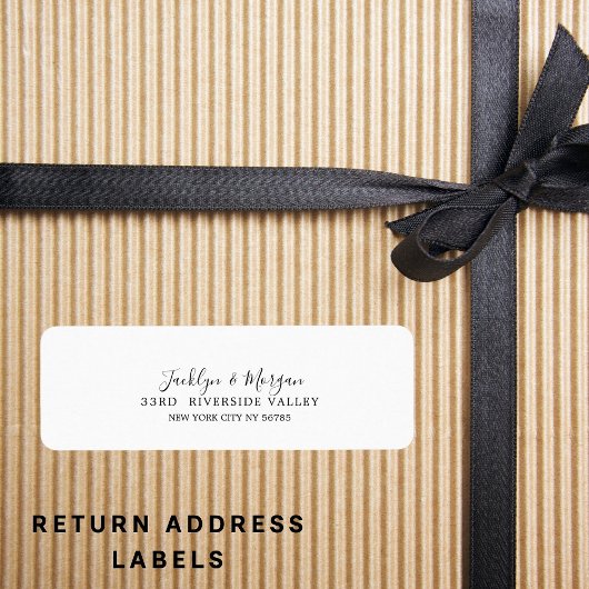 Eenvoudig modern elegant script retour adreslabel etiket
