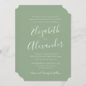 Eenvoudig modern elegant script Sage Green Wedding Kaart (Voorkant / Achterkant)