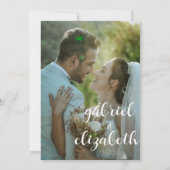 Eenvoudig Modern Elegant, Sla de datum Bruiloft op Kaart (Achterkant)