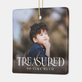 Eenvoudig modern Elegant Treasured 2-fotokerstmis Keramisch Ornament (Links)