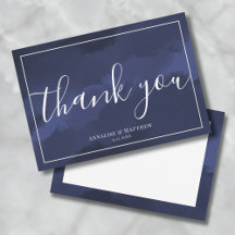 Eenvoudig Modern Elegant Trouwen Marineblauw
