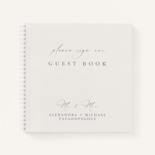 Eenvoudig modern elegant trouwgastenboek notitieboek (Voorkant)