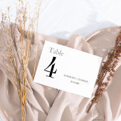 Eenvoudig Modern Elegant Trouwtafel Nummer Kaart Notitiekaartje