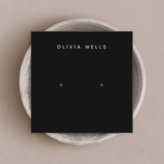 Eenvoudig modern, elegant vierkant zwart beeldsche vierkante visitekaartje