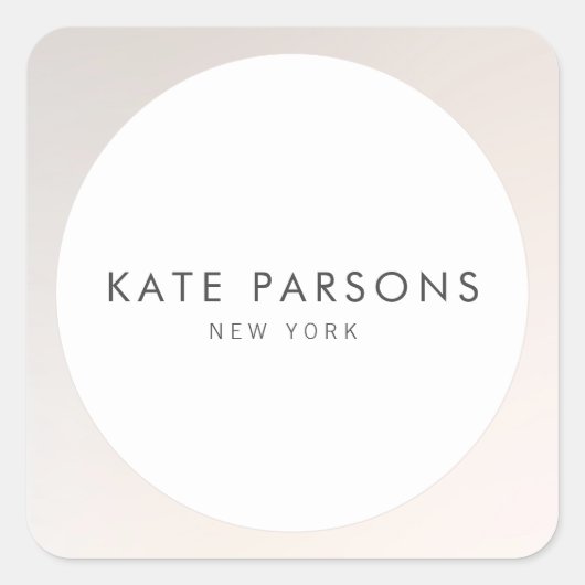 Eenvoudig modern elegant warm zilver vierkante sticker (Voorkant)