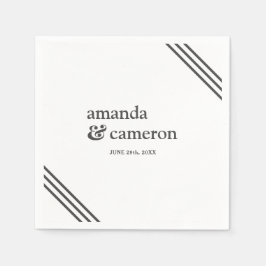 Eenvoudig modern Elegant White Wedding Servet