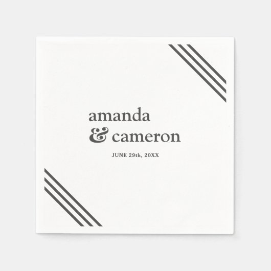 Eenvoudig modern Elegant White Wedding Servet (Voorkant)