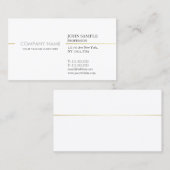 Eenvoudig, modern, elegant, wit goud visitekaartje (Voorkant / Achterkant)