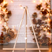 Eenvoudig modern elegant wit script bruiloft welko acryl bord