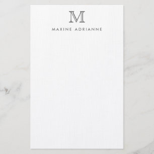 Eenvoudig Modern Elegant Zilvergrijs Monogram Init Briefpapier