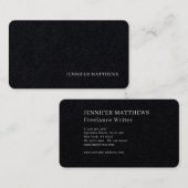 Eenvoudig modern, elegant zwart en wit visitekaartje (Voorkant / Achterkant)