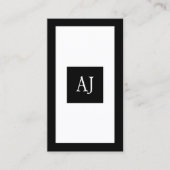 Eenvoudig, modern, elegant zwart wit visitekaartje (Voorkant)