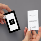 Eenvoudig, modern, elegant zwart wit visitekaartje